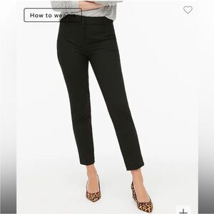 NWT J. Crew Ruby Crop High-Rise Black Woven Career Dress Pant Trouser, 8